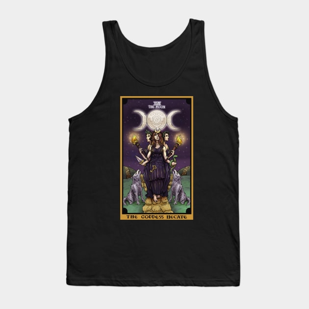 The Goddess Hecate in The Moon Tarot Card Tank Top by TheGhoulishGarb